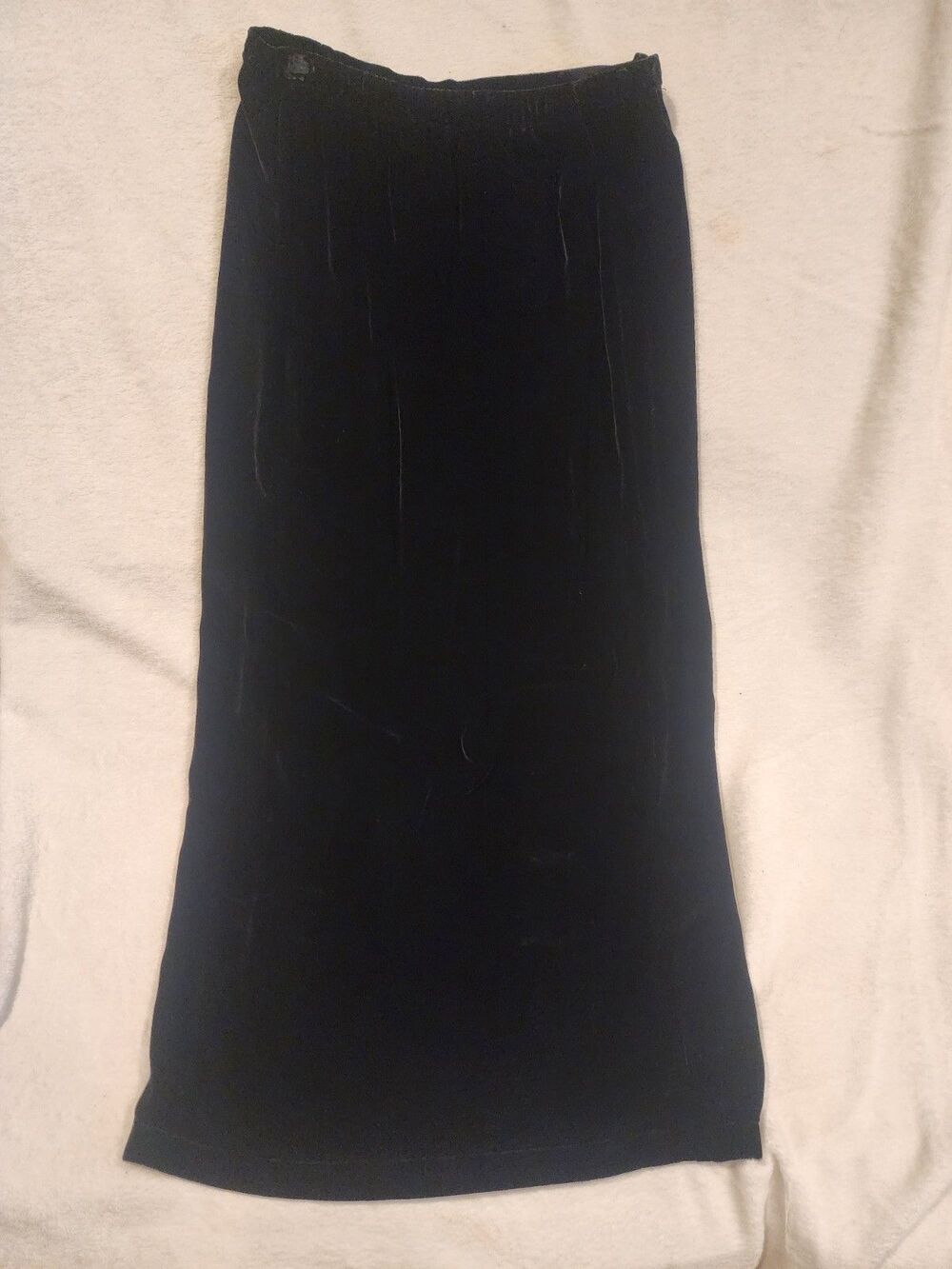 Vintage Preston & York Velvet Black Wrap Maxi Skirt Womens M No Zipper